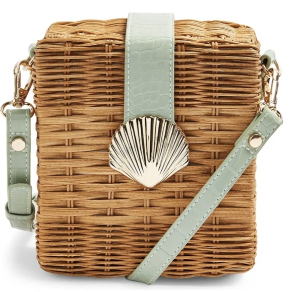 Topshop Shell Wicker Crossbody Bag NWT - Picture 5 of 12